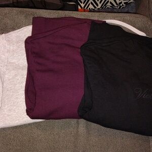 Set of Three Hoodies - Black, Burgundy, Gray
